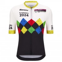 Abbigliamento uomo Santini UCI Gravel World Championship Fiandre 2024 Maglia-Nero Abbigliamento uomo Santini UCI Gravel World Championship Fiandre 2024 Maglia-Nero