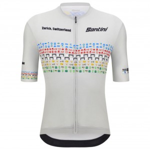 Abbigliamento uomo Zurigo 2024 Maglia Santini UCI Masters World Champion-Grigio