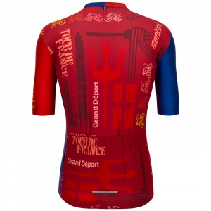 Abbigliamento Uomo Santini Tour de France 2024 Maglia Bologna