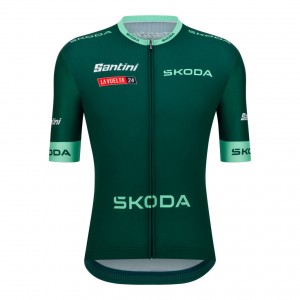 Abbigliamento uomo Santini Vuelta España Verde Maglia 2024