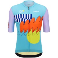 Abbigliamento Uomo Santini Tour de France 2024 Maglia Nizza Abbigliamento Uomo Santini Tour de France 2024 Maglia Nizza
