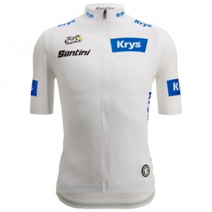 Abbigliamento Uomo Maglia Bianca Santini Tour de France 2025 Fan Line