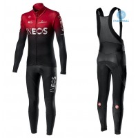 Completo Ciclismo 2020 INEOS rosso Squadre thermique Maglia Ciclismo Manica Lunga e Salopette Lunga Completo Ciclismo 2020 INEOS rosso Squadre thermique Maglia Ciclismo Manica Lunga e Salopette Lunga