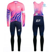 Completo Ciclismo 2020 EF Pro Cycling Rose Squadre thermique Maglia Ciclismo Manica Lunga e Salopette Lunga Completo Ciclismo 2020 EF Pro Cycling Rose Squadre thermique Maglia Ciclismo Manica Lunga e Salopette Lunga