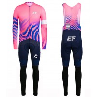 Completo Ciclismo 2020 EF Pro Cycling Rose Squadre Maglia Ciclismo Manica Lunga e Salopette Completo Ciclismo 2020 EF Pro Cycling Rose Squadre Maglia Ciclismo Manica Lunga e Salopette