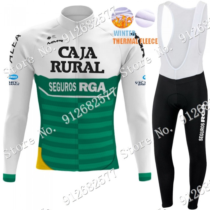 2022 Winter Caja Rural Pro Team Abbigliamento Ciclismo Maglia Ciclismo Manica Lunga e Salopette Lunga hIlkU