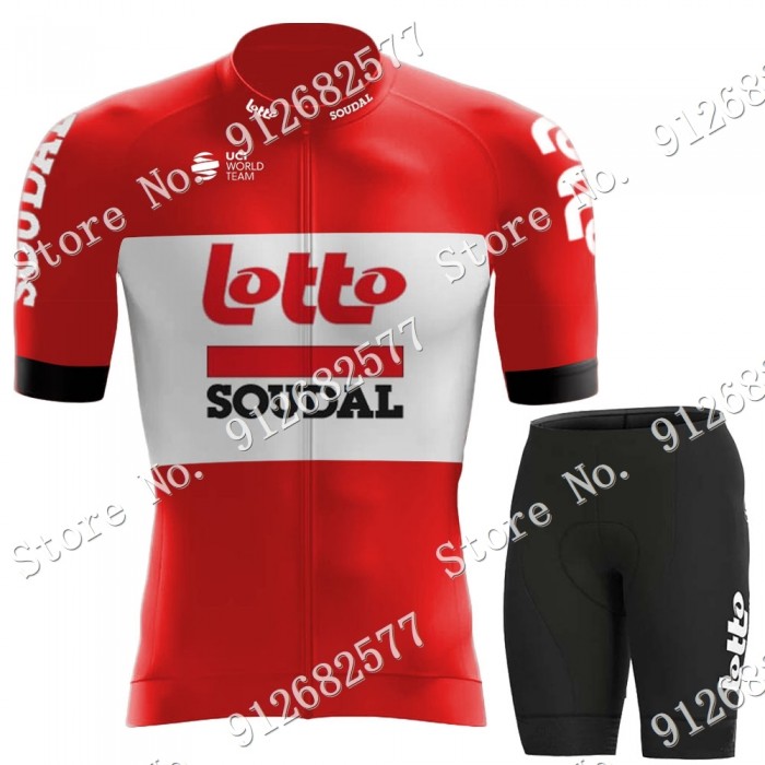 2022 Team Lotto Soudal abbigliamento Bici Completo Maglia Ciclismo Corta e Salopette 6JQ94