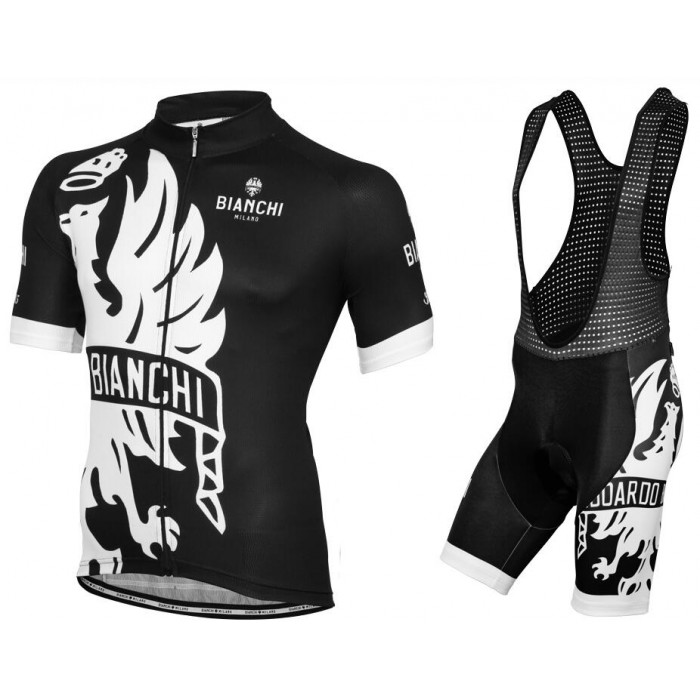 Bianchi Milano Cinca Nuovo abbigliamento Ciclismo Completo Maglia Ciclismo Corta e Salopette nero bianco 12100-KJ