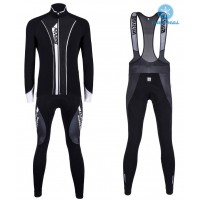 2016 Santini VEGA nero -bianco Thermo Squadre Pro Abbigliamento Ciclismo Maglia Ciclismo Manica Lunga e Salopette Lunga 77074-JN 2016 Santini VEGA nero -bianco Thermo Squadre Pro Abbigliamento Ciclismo Maglia Ciclismo Manica Lunga e Salopette Lunga 77074-JN