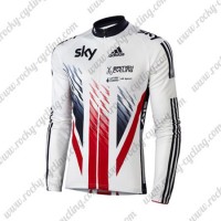 2016 Team SKY British Winter Maglie Ciclismo Manica Lunga bianco Rosso blu 42962-CO 2016 Team SKY British Winter Maglie Ciclismo Manica Lunga bianco Rosso blu 42962-CO