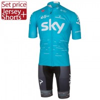 2017 Sky Pro Nuovo abbigliamento Bici Completo Maglia Ciclismo Corta e Pantaloncini Blau 94223-SD 2017 Sky Pro Nuovo abbigliamento Bici Completo Maglia Ciclismo Corta e Pantaloncini Blau 94223-SD