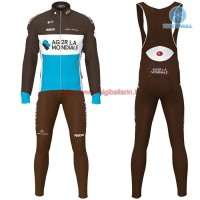 Completo Ciclismo 2019 AG2R Squadre thermique Maglia Ciclismo Manica Lunga e Salopette Lunga Completo Ciclismo 2019 AG2R Squadre thermique Maglia Ciclismo Manica Lunga e Salopette Lunga