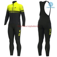 Completo Ciclismo 2019 ALE Slide nero-giallo thermique Maglia Ciclismo Manica Lunga e Salopette Lunga Completo Ciclismo 2019 ALE Slide nero-giallo thermique Maglia Ciclismo Manica Lunga e Salopette Lunga