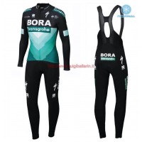 Completo Ciclismo 2019 Bora Squadre nero-verde thermique Maglia Ciclismo Manica Lunga e Salopette Lunga Completo Ciclismo 2019 Bora Squadre nero-verde thermique Maglia Ciclismo Manica Lunga e Salopette Lunga