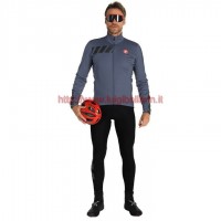 Completo Ciclismo 2019 Casteli Raddoppia 2 Gris Maglia Ciclismo Manica Lunga e Salopette Completo Ciclismo 2019 Casteli Raddoppia 2 Gris Maglia Ciclismo Manica Lunga e Salopette