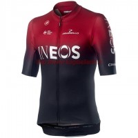 Completo Ciclismo 2019 INEOS Squadre rosso Maglia Ciclismo Manica Corta Completo Ciclismo 2019 INEOS Squadre rosso Maglia Ciclismo Manica Corta