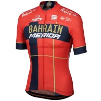 Completo Ciclismo 2019 Merida Bahrain rosso Maglia Ciclismo Manica Corta Completo Ciclismo 2019 Merida Bahrain rosso Maglia Ciclismo Manica Corta
