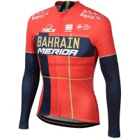 Completo Ciclismo 2019 Merida Bahrain rosso Maglia Ciclismo Manica Lunga Completo Ciclismo 2019 Merida Bahrain rosso Maglia Ciclismo Manica Lunga