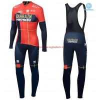 Completo Ciclismo 2019 Merida Bahrain rosso thermique Maglia Ciclismo Manica Lunga e Salopette Lunga Completo Ciclismo 2019 Merida Bahrain rosso thermique Maglia Ciclismo Manica Lunga e Salopette Lunga