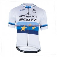 Completo Ciclismo 2019 Mitchelton-Scott European Champion Maglia Ciclismo Manica Corta Completo Ciclismo 2019 Mitchelton-Scott European Champion Maglia Ciclismo Manica Corta