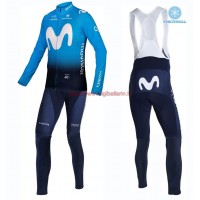 Completo Ciclismo 2019 Movistar Squadre thermique Maglia Ciclismo Manica Lunga e Salopette Lunga Completo Ciclismo 2019 Movistar Squadre thermique Maglia Ciclismo Manica Lunga e Salopette Lunga