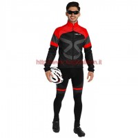 Completo Ciclismo 2019 Nalini Tuono nero-rosso Maglia Ciclismo Manica Lunga e Salopette Completo Ciclismo 2019 Nalini Tuono nero-rosso Maglia Ciclismo Manica Lunga e Salopette