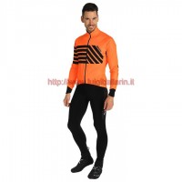 Completo Ciclismo 2019 Santini Svolta Orange Maglia Ciclismo Manica Lunga e Salopette Completo Ciclismo 2019 Santini Svolta Orange Maglia Ciclismo Manica Lunga e Salopette