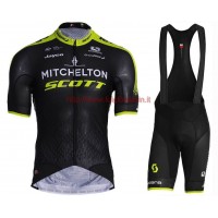 Completo Ciclismo 2019 Scott Mitchelton nero-giallo abbigliamento Bici Completo Maglia Ciclismo Corta e Salopette Completo Ciclismo 2019 Scott Mitchelton nero-giallo abbigliamento Bici Completo Maglia Ciclismo Corta e Salopette