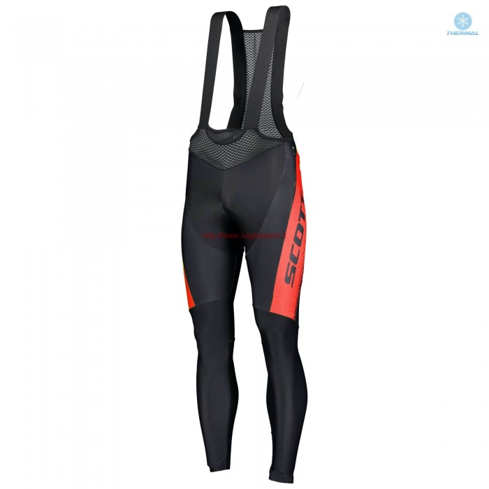Completo Ciclismo 2019 Scott-RC PRO nero-rosso Salopette Lunga Ciclismo thermique