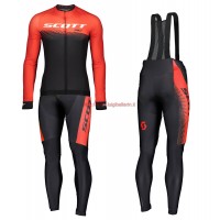 Completo Ciclismo 2019 Scott-RC PRO nero-rosso Maglia Ciclismo Manica Lunga e Salopette Completo Ciclismo 2019 Scott-RC PRO nero-rosso Maglia Ciclismo Manica Lunga e Salopette