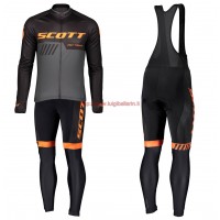 Completo Ciclismo 2019 Scott-RC-Squadre nero-Gris-Orange Maglia Ciclismo Manica Lunga e Salopette Completo Ciclismo 2019 Scott-RC-Squadre nero-Gris-Orange Maglia Ciclismo Manica Lunga e Salopette
