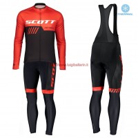 Completo Ciclismo 2019 Scott RC Squadre nero-rosso thermique Maglia Ciclismo Manica Lunga e Salopette Lunga Completo Ciclismo 2019 Scott RC Squadre nero-rosso thermique Maglia Ciclismo Manica Lunga e Salopette Lunga