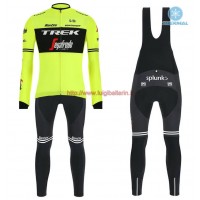 Completo Ciclismo 2019 Trek Usine Racing giallo thermique Maglia Ciclismo Manica Lunga e Salopette Lunga Completo Ciclismo 2019 Trek Usine Racing giallo thermique Maglia Ciclismo Manica Lunga e Salopette Lunga