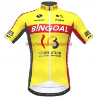 Completo Ciclismo 2020 Bingoal Wallonie Bruxelle giallo Maglia Ciclismo Manica Corta Completo Ciclismo 2020 Bingoal Wallonie Bruxelle giallo Maglia Ciclismo Manica Corta