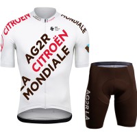 Team Ag2r White Abbigliamento Fietsshirt Korte Mouw + Korte Fietsbroeken eaE32 Team Ag2r White Abbigliamento Fietsshirt Korte Mouw + Korte Fietsbroeken eaE32