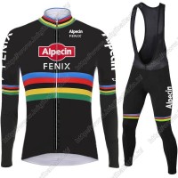2021 Alpecin Fenix World Champion Noir Abbigliamento Maglia Ciclismo Manica Lunga e Salopette Lunga QEEHO 2021 Alpecin Fenix World Champion Noir Abbigliamento Maglia Ciclismo Manica Lunga e Salopette Lunga QEEHO
