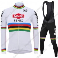 2021 Alpecin Fenix World Champion bianca Abbigliamento Maglia Ciclismo Manica Lunga e Salopette Lunga RWTBZ 2021 Alpecin Fenix World Champion bianca Abbigliamento Maglia Ciclismo Manica Lunga e Salopette Lunga RWTBZ