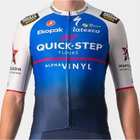 Maglia da ciclismo Quick Step Alpha Vinyl 2022 Aero Race 6.1 manica corta (cerniera lunga) Squadra ciclistica professionale Maglia da ciclismo Quick Step Alpha Vinyl 2022 Aero Race 6.1 manica corta (cerniera lunga) Squadra ciclistica professionale