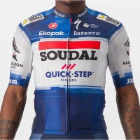 Maglia da ciclismo a manica corta Soudal Quick-Step 2023 Aero Race 6.1 della squadra di ciclisti professionisti Maglia da ciclismo a manica corta Soudal Quick-Step 2023 Aero Race 6.1 della squadra di ciclisti professionisti