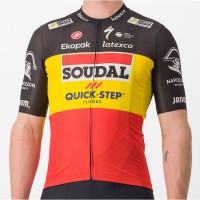 Soudal Quick-Step Campione belga 2023 Competizione Maglia da ciclismo a maniche corte Squadra di ciclismo professionale Soudal Quick-Step Campione belga 2023 Competizione Maglia da ciclismo a maniche corte Squadra di ciclismo professionale