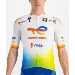 Maglia da ciclismo Team TotalEnergies 2022 manica corta (cerniera lunga) squadra di ciclismo professionale